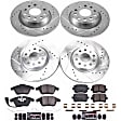 4-Wheel Set Power Stop&reg; K7836 Front and Rear Z23 Daily Carbon-Fiber Ceramic Brake Pad and Drilled & Slotted Rotor Kit