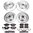 4-Wheel Set Power Stop&reg; K7838 Front and Rear Z23 Daily Carbon-Fiber Ceramic Brake Pad and Drilled & Slotted Rotor Kit