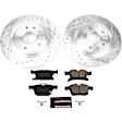 K7845 Rear Brake Disc and Pad Kit, Zinc-Plated, Cross-drilled and Slotted, 5 Lugs, 319.3 mm, Carbon Fiber Ceramic, Z23 Evolution Sport Series
