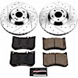 2015 Mercedes Benz S550 - Front Brake Disc and Pad Kit, Cross-drilled and Slotted, 5 Lugs, 370 mm, Carbon Fiber Ceramic, 4.7L 8Cyl, Z23 Evolution Sport Series