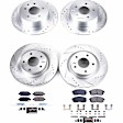 4-Wheel Set Power Stop&reg; K7865 Front and Rear Z23 Daily Carbon-Fiber Ceramic Brake Pad and Drilled & Slotted Rotor Kit