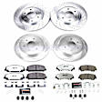 K7866-36 Front and Rear Brake Disc and Pad Kit, Silver zinc-plated, Cross-drilled and Slotted, 6 Lugs, 344.6 mm, Carbon Fiber Ceramic, Z36 Extreme Truck And Tow