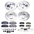 K7866 Front and Rear Brake Disc and Pad Kit, Cross-drilled and Slotted 6 Lugs 344.6 mm Carbon Fiber Ceramic Z23 Evolution Sport Series