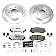 K7874-36 Rear Brake Disc and Pad Kit, Silver zinc-plated, Cross-drilled and Slotted, 6 Lugs, 344.6 mm, Carbon Fiber Ceramic, Z36 Extreme Truck And Tow