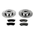 K788 Front Brake Disc and Pad Kit, Silver zinc-plated, Cross-drilled and Slotted, 5 Lugs, 258 mm, Carbon Fiber Ceramic, Z23 Evolution Sport Series