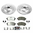 K7892-26 Front Brake Disc and Pad Kit, Silver zinc-plated, Cross-drilled and Slotted, 5 Lugs, 293.9 mm, Carbon Fiber Ceramic, Z26 Street Warrior Carbon-Fiber Ceramic Series