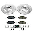 K7892 Front Brake Disc and Pad Kit, Silver zinc-plated, Cross-drilled and Slotted, 5 Lugs, 293.9 mm, Carbon Fiber Ceramic, Z23 Evolution Sport Series