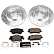 K7893 Front Brake Disc and Pad Kit, Zinc-Plated, Cross-drilled and Slotted, 5 Lugs, 280.5 mm, Carbon Fiber Ceramic, Z23 Evolution Sport Series