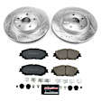 K7895 Front and Rear Brake Disc and Pad Kit, Cross-Drilled and Slotted, 5 Lugs, Carbon Fiber Ceramic, Z23 Evolution Sport Series