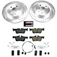 K7899 Rear Brake Disc and Pad Kit, Silver zinc-plated, Cross-drilled and Slotted, 5 Lugs, 299.9 mm, Carbon Fiber Ceramic, Z23 Evolution Sport Series