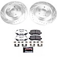K7903-26 Rear Brake Disc and Pad Kit, Zinc-Plated, Cross-drilled and Slotted, 5 Lugs, 329.7 mm, Carbon Fiber Ceramic, Z26 Street Warrior Carbon-Fiber Ceramic Series
