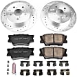 K7905 Rear Brake Disc and Pad Kit, Cross-drilled and Slotted 5 Lugs 281 mm Carbon Fiber Ceramic Z23 Evolution Sport Series
