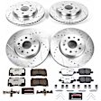 4-Wheel Set Power Stop&reg; K7908-26 Front and Rear Z26 Muscle Carbon-Fiber Ceramic Brake Pad and Drilled & Slotted Rotor Kit