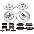 4-Wheel Set Power Stop&reg; K7908 Front and Rear Z23 Daily Carbon-Fiber Ceramic Brake Pad and Drilled & Slotted Rotor Kit