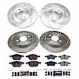 4-Wheel Set Power Stop&reg; K7911 Front and Rear Z23 Daily Carbon-Fiber Ceramic Brake Pad and Drilled & Slotted Rotor Kit