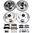 4-Wheel Set Power Stop&reg; K7913 Front and Rear Z23 Daily Carbon-Fiber Ceramic Brake Pad and Drilled & Slotted Rotor Kit