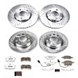4-Wheel Set Power Stop&reg; K7917-26 Front and Rear Z26 Muscle Carbon-Fiber Ceramic Brake Pad and Drilled & Slotted Rotor Kit
