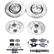 4-Wheel Set Power Stop&reg; K7919 Front and Rear Z23 Daily Carbon-Fiber Ceramic Brake Pad and Drilled & Slotted Rotor Kit