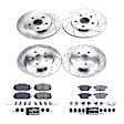 4-Wheel Set Power Stop&reg; K7924 Front and Rear Z23 Daily Carbon-Fiber Ceramic Brake Pad and Drilled & Slotted Rotor Kit