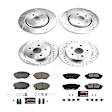 K7925 Front and Rear Brake Disc and Pad Kit, Cross-drilled and Slotted, 5 Lugs, 281.2 mm, Carbon Fiber Ceramic, Z23 Evolution Sport Series