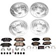 4-Wheel Set Power Stop&reg; K7929 Front and Rear Z23 Daily Carbon-Fiber Ceramic Brake Pad and Drilled & Slotted Rotor Kit