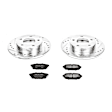 2003 Mazda Protege5 - Rear Brake Disc and Pad Kit, Cross-drilled and Slotted, 5 Lugs, 261 mm, Carbon Fiber Ceramic, 2.0L 4Cyl, Z23 Evolution Sport Series