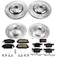 2019 Honda Civic - Front and Rear Brake Disc and Pad Kit, Zinc-Plated, Cross-drilled and Slotted, 5 Lugs, 281.8 mm, Carbon Fiber Ceramic, 1.5L 4Cyl, Z23 Evolution Sport Series