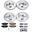 2006 Lincoln LS - Front and Rear Brake Disc and Pad Kit, Cross-drilled and Slotted, 5 Lugs, 287.8 mm, Carbon Fiber Ceramic, Z23 Evolution Sport Series