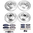 4-Wheel Set Power Stop&reg; K7939 Front and Rear Z23 Daily Carbon-Fiber Ceramic Brake Pad and Drilled & Slotted Rotor Kit