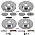 2005 Mazda Miata - Front and Rear Brake Disc and Pad Kit, Cross-drilled and Slotted, 4 Lugs, 254.7 mm and 251 mm, Carbon Fiber Ceramic, Without Sport Suspension, 1.8L 4Cyl, Z26 Street Warrior Carbon-Fiber Ceramic Series