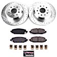 K7942 Rear Brake Disc and Pad Kit, Cross-drilled and Slotted, 5 Lugs, 341.38 mm, Carbon Fiber Ceramic, Z23 Evolution Sport Series
