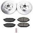 K7963 Front Brake Disc and Pad Kit, Cross-drilled and Slotted, 5 Lugs, 329.18 mm, Carbon Fiber Ceramic, Z23 Evolution Sport Series