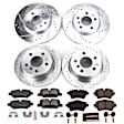 4-Wheel Set Power Stop&reg; K7981 Front and Rear Z23 Daily Carbon-Fiber Ceramic Brake Pad and Drilled & Slotted Rotor Kit