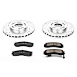 K798 Front Brake Disc and Pad Kit, Silver zinc-plated, Cross-drilled and Slotted, 5 Lugs, 276 mm, Carbon Fiber Ceramic, Z23 Evolution Sport Series