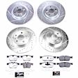 4-Wheel Set Power Stop&reg; K7993-36 Front and Rear Z36 Truck Carbon-Fiber Ceramic Brake Pad and Drilled & Slotted Rotor Kit