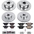 2017 BMW X5 - Front and Rear Brake Disc and Pad Kit, Silver zinc-plated, Cross-drilled and Slotted, 5 Lugs, 319.8 mm, Carbon Fiber Ceramic, 2.0L 4Cyl, Z23 Evolution Sport Series