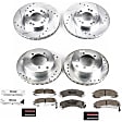 4-Wheel Set Power Stop&reg; K800-26 Front and Rear Z26 Muscle Carbon-Fiber Ceramic Brake Pad and Drilled & Slotted Rotor Kit