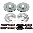K8003 4-Wheel Set Front and Rear Brake Disc and Pad Kit, Cross-drilled and Slotted, 5 Lugs, Carbon Fiber Ceramic, For Models with Electronic Parking Brake, Z23 Evolution Sport Series