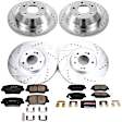 4-Wheel Set Power Stop&reg; K8009 Front and Rear Z23 Daily Carbon-Fiber Ceramic Brake Pad and Drilled & Slotted Rotor Kit