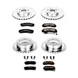 1993 Dodge Stealth - Front and Rear Brake Disc and Pad Kit, Silver zinc-plated, Cross-drilled and Slotted, 5 Lugs, 266 mm, Carbon Fiber Ceramic, FWD, 3.0L 6Cyl, Z23 Evolution Sport Series