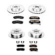 4-Wheel Set Power Stop&reg; K802 Front and Rear Z23 Daily Carbon-Fiber Ceramic Brake Pad and Drilled & Slotted Rotor Kit