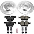 K8047 Rear Brake Disc and Pad Kit, Cross-drilled and Slotted, 5 Lugs, 299.47 mm, Carbon Fiber Ceramic, Z23 Evolution Sport Series