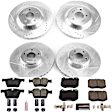 2015 Mercedes Benz C400 - Front and Rear Brake Disc and Pad Kit, Cross-drilled and Slotted, 5 Lugs, 342.3 mm, Carbon Fiber Ceramic, 3.0L 6Cyl, Z23 Evolution Sport Series
