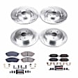 2016 Infiniti QX70 - Front and Rear Brake Disc and Pad Kit, Cross-drilled and Slotted, 5 Lugs, 308 mm, Carbon Fiber Ceramic, 3.7L 6Cyl, Z23 Evolution Sport Series