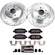 K8062 Rear Brake Disc and Pad Kit, Cross-drilled and Slotted, 5 Lugs, 308 mm, Carbon Fiber Ceramic, Z23 Evolution Sport Series