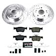 K8063 Rear Brake Disc and Pad Kit, Silver zinc-plated, Cross-drilled and Slotted, 5 Lugs, 281.6 mm, Carbon Fiber Ceramic, Z23 Evolution Sport Series