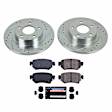 K8068 Rear Brake Disc and Pad Kit, Cross-drilled and Slotted 5 Lugs 277.5 mm Carbon Fiber Ceramic Z23 Evolution Sport Series