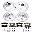 4-Wheel Set Power Stop&reg; K8071 Front and Rear Z23 Daily Carbon-Fiber Ceramic Brake Pad and Drilled & Slotted Rotor Kit