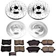 4-Wheel Set Power Stop&reg; K8102 Front and Rear Z23 Daily Carbon-Fiber Ceramic Brake Pad and Drilled & Slotted Rotor Kit