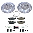 2018 BMW i3 - Rear Brake Disc and Pad Kit, Silver zinc-plated, Cross-drilled and Slotted, 5 Lugs, 280 mm, Carbon Fiber Ceramic, Z23 Evolution Sport Series